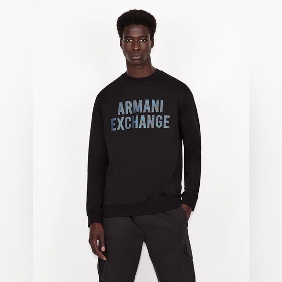 Armani Exchange IRIDESCENT LOGO CREW NECK SWEATSHIRT - Picture 3 of 8